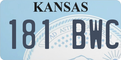 KS license plate 181BWC