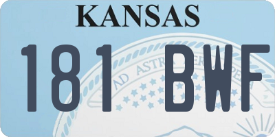 KS license plate 181BWF