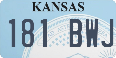 KS license plate 181BWJ