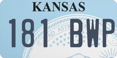 KS license plate 181BWP