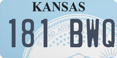 KS license plate 181BWQ
