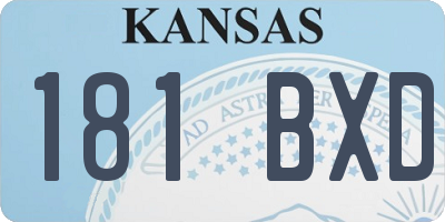 KS license plate 181BXD