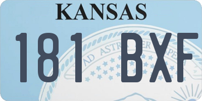 KS license plate 181BXF