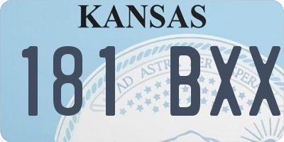 KS license plate 181BXX