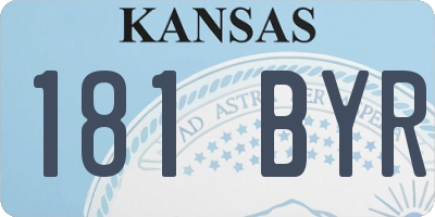 KS license plate 181BYR