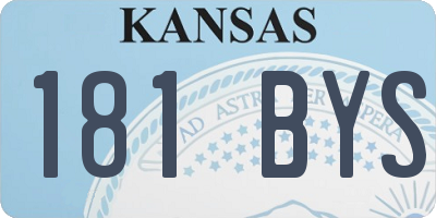 KS license plate 181BYS