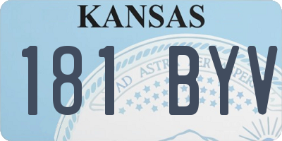 KS license plate 181BYV