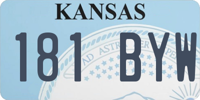 KS license plate 181BYW