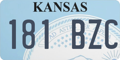 KS license plate 181BZC