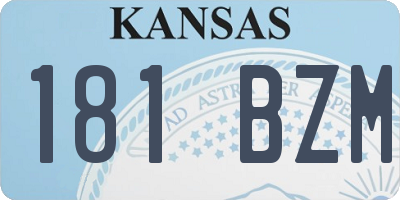 KS license plate 181BZM