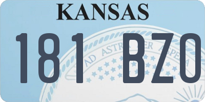 KS license plate 181BZO
