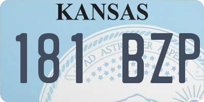 KS license plate 181BZP
