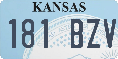 KS license plate 181BZV