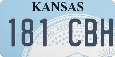 KS license plate 181CBH