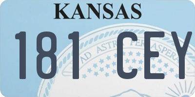 KS license plate 181CEY