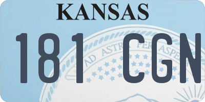 KS license plate 181CGN