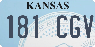 KS license plate 181CGV
