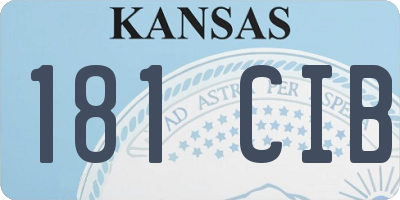 KS license plate 181CIB