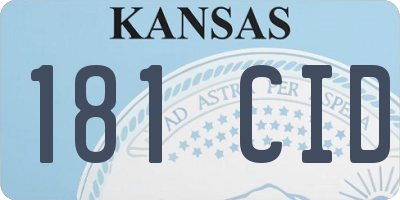KS license plate 181CID
