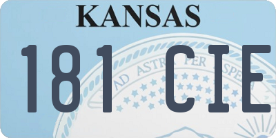 KS license plate 181CIE