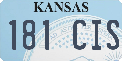 KS license plate 181CIS