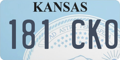 KS license plate 181CKO