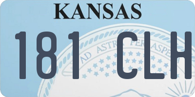 KS license plate 181CLH