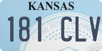 KS license plate 181CLV