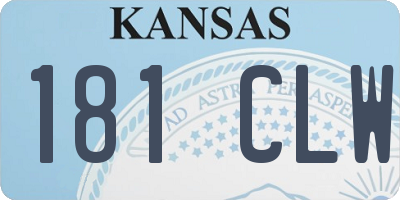 KS license plate 181CLW