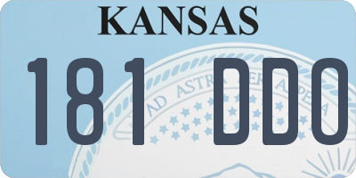 KS license plate 181DDO