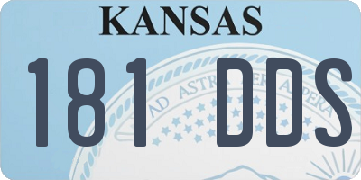 KS license plate 181DDS