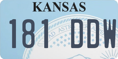 KS license plate 181DDW