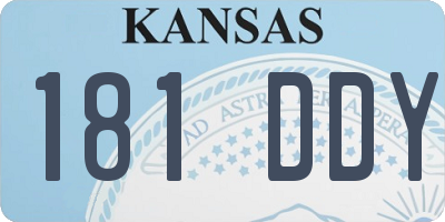 KS license plate 181DDY