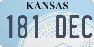 KS license plate 181DEC