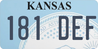 KS license plate 181DEF