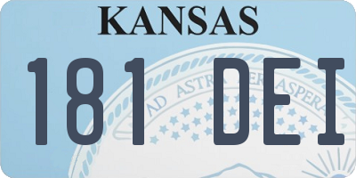 KS license plate 181DEI