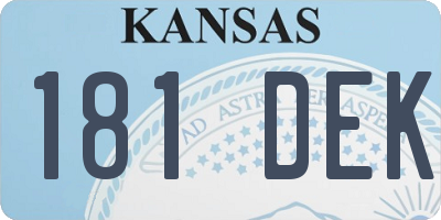 KS license plate 181DEK