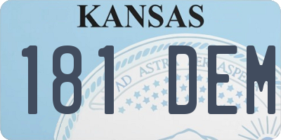 KS license plate 181DEM