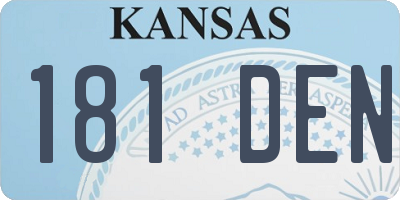 KS license plate 181DEN