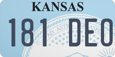 KS license plate 181DEO