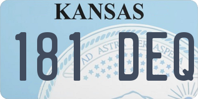 KS license plate 181DEQ