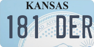 KS license plate 181DER