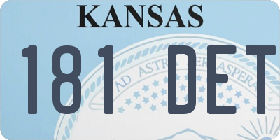 KS license plate 181DET