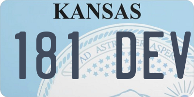 KS license plate 181DEV
