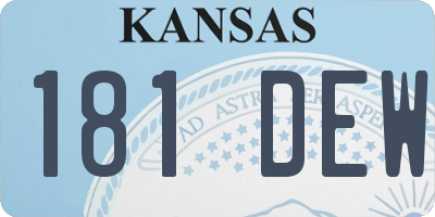 KS license plate 181DEW