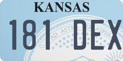 KS license plate 181DEX