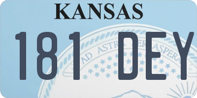 KS license plate 181DEY