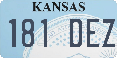 KS license plate 181DEZ