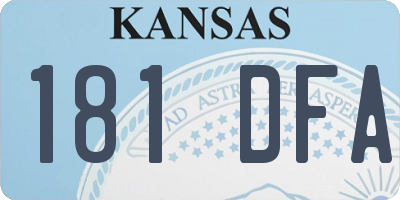 KS license plate 181DFA
