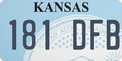 KS license plate 181DFB